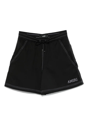 AMIRI embroidered-pocket swim shorts - Black