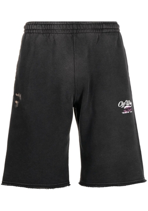 Off-White Wave Off cotton track shorts - Grey