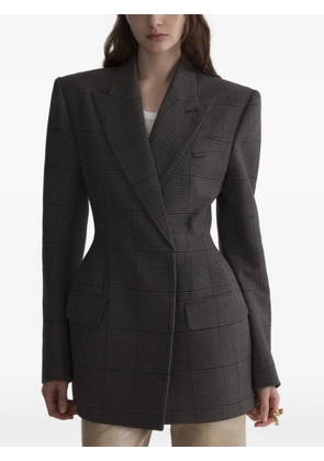 Mugler ink and taupe check stockman jacket - Brown