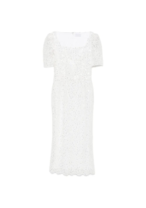 Adamaris sequin-embroidered lace dress - White