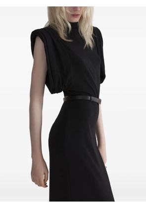 Mugler draped sleeveless gown - Black