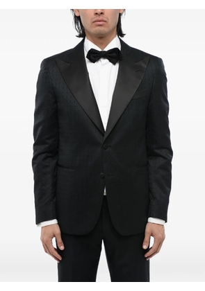 Corneliani jacquard satin-lapel blazer - Black