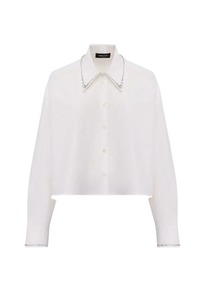 Fabiana Filippi monili-embellished cropped shirt - White