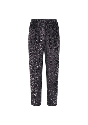 Pierre-Louis Mascia leopard-pattern velvet-effect trousers - Brown