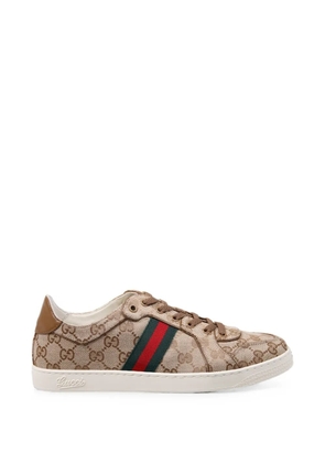 Gucci Stretch GG Supreme Web-stripe sneakers - Neutrals