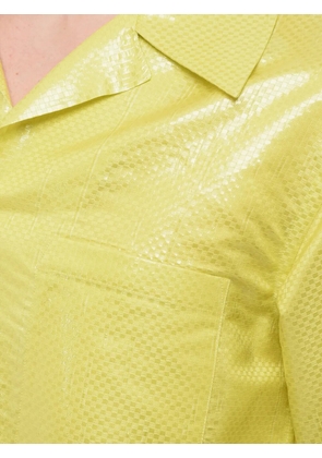 Alexander McQueen textured-finish short-sleeve shirt - Yellow