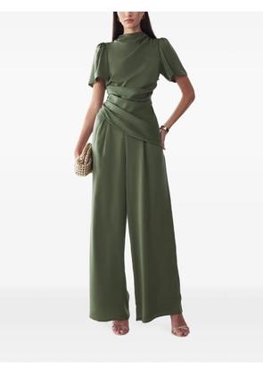 WILLA Pika draped short-sleeve jumpsuit - Green