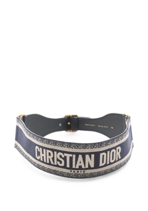Christian Dior Pre-Owned 2010s embroidered canvas belt - Blue