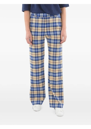 Woolrich tartan-check straight-trousers - Blue