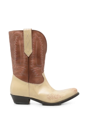 Golden Goose Wish Star embroidered leather boots - Neutrals