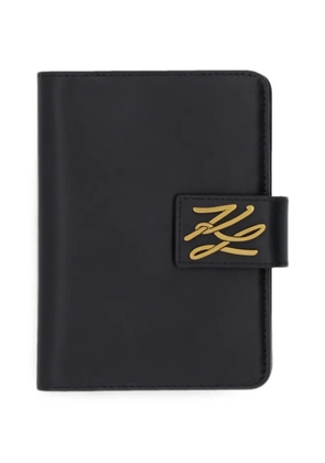 Karl Lagerfeld logo-plaque passport holder - Black