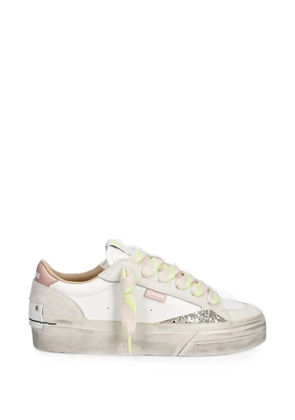 Crime London glitter-detail panelled sneakers - White