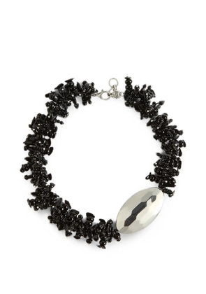 Liviana Conti Minerva beaded oval-plaque necklace - Black