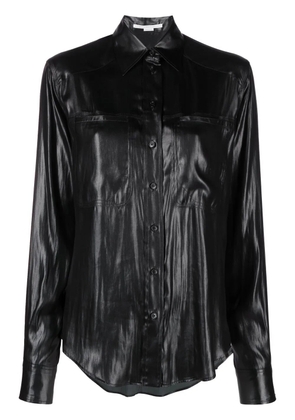 Stella McCartney long-sleeve faux-leather shirt - Black