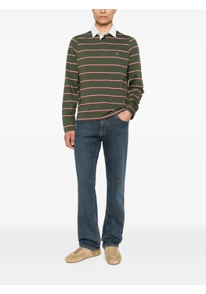 ETRO striped long-sleeve polo shirt - Green