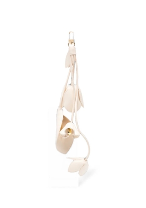 Themoirè floral-pendant key ring - Neutrals