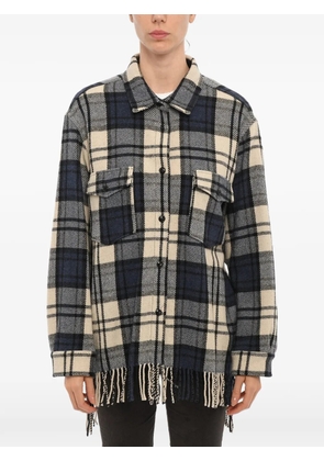 Woolrich fringed checked overshirt - Neutrals
