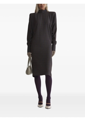 Mugler midi bat sleeves dress - Brown
