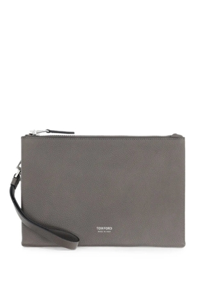 TOM FORD grained leather clutch bag - Grey