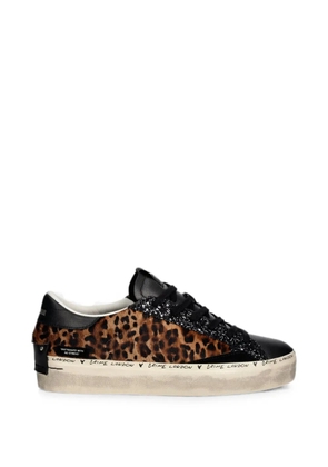 Crime London leopard-print glitter-detail sneakers - Black