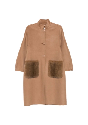 Manzoni 24 fur-pocket coat - Brown