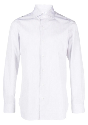 Finamore 1925 Napoli striped long-sleeve cotton shirt - White