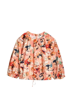 Ulla Johnson Lucie floral-print drawstring-hem blouse - Pink