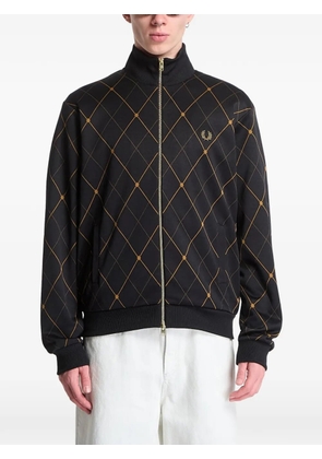 Fred Perry argyle-pattern track jacket - Black