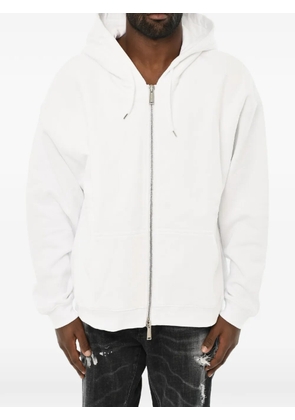 DSQUARED2 full-zip drawstring hoodie - White