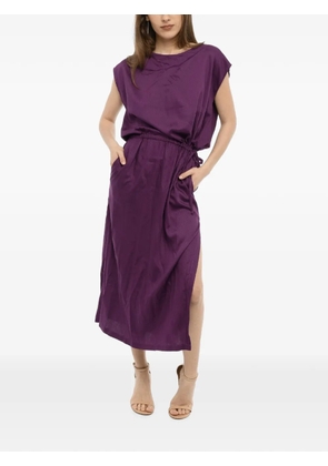 Woolrich drawstring-waist midi dress - Purple