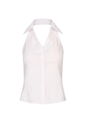 alice + olivia Freya halterneck button-down top - White