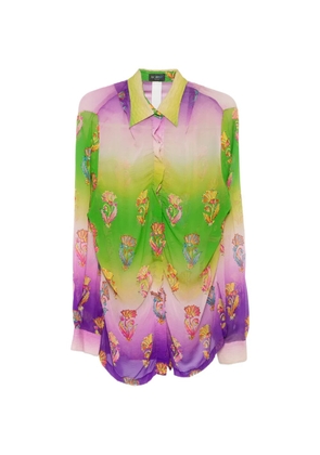 Versace Pre-Owned 1990s floral-print silk shirt - Green