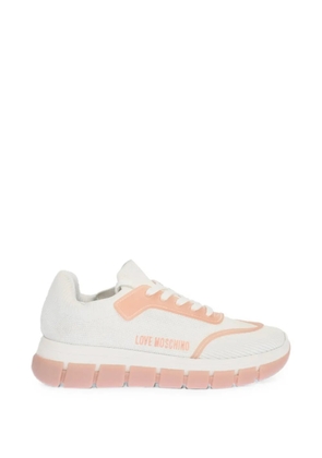 Moschino perforated panelled sneakers - White