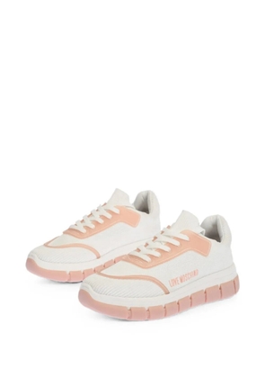 Moschino perforated panelled sneakers - White