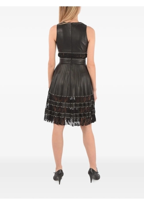 Philipp Plein studded lace-panel midi dress - Black