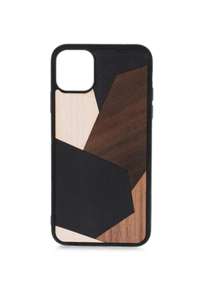 Wood'd geometric-pattern iPhone 11 Pro Max case - Black
