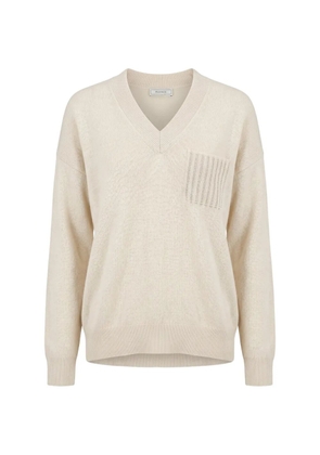 Peserico V-neck patch-pocket sweater - Neutrals