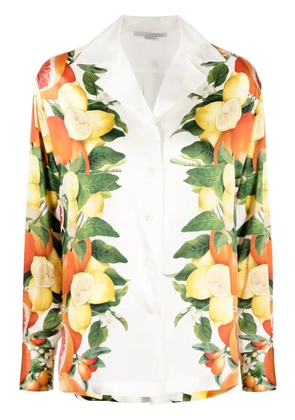 Stella McCartney fruit-print silk shirt - White