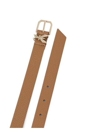 Patrizia Pepe Fly-plaque pebbled-leather belt - Neutrals