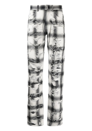 Givenchy ripped check trousers - Grey