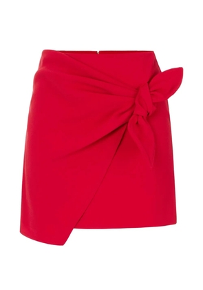 Elisabetta Franchi lightweight crêpe miniskirt with bow - Red