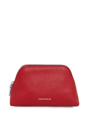 Coccinelle small Helga grained leather make-up bag - Red