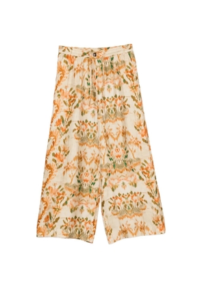 Pierre-Louis Mascia ikat-print drawstring-fastening palazzo pants - Neutrals
