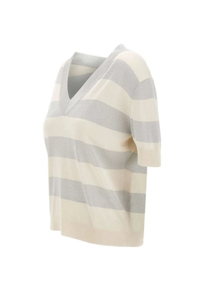 Gran Sasso lurex-detail striped sweater - Neutrals