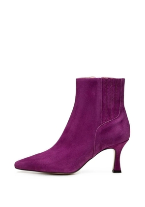 Poche Paris suede pointed-toe ankle boots - Purple