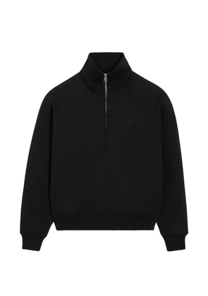 AMI Paris cotton zipped-sweatshirt with embossed Ami de Coeur - Black