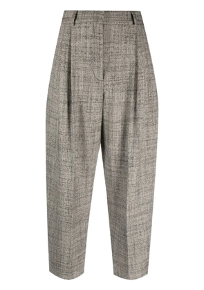 Stella McCartney pleated cropped wool trousers - Neutrals