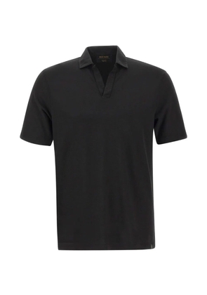 Gran Sasso open-collar short-sleeve T-shirt - Black