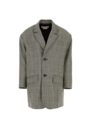 Marni check-pattern oversized blazer - Grey