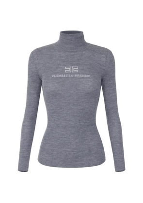 Elisabetta Franchi ribbed knit turtleneck top - Grey
